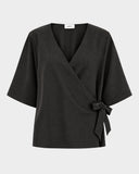 Wide Sleeve Wrap Top