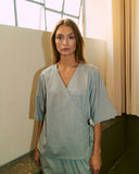 Wide Sleeve Wrap Top