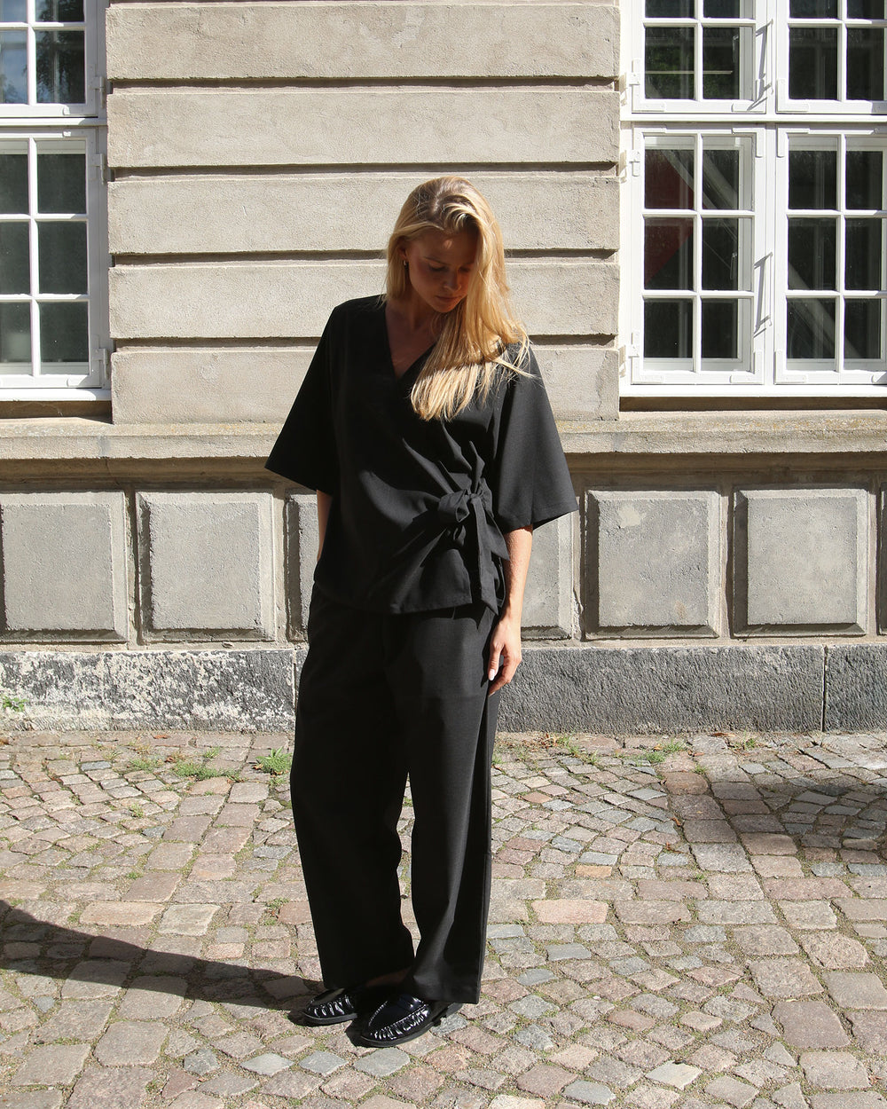 Wide Sleeve Wrap Top