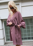 Plain Short Wrap Dress