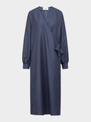 Plain Long Wrap Dress