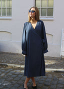Plain Long Wrap Dress