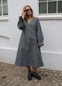 Plain Long Wrap Dress