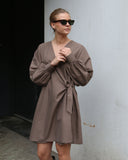 Plain Short Wrap Dress