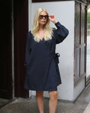 Plain Short Wrap Dress