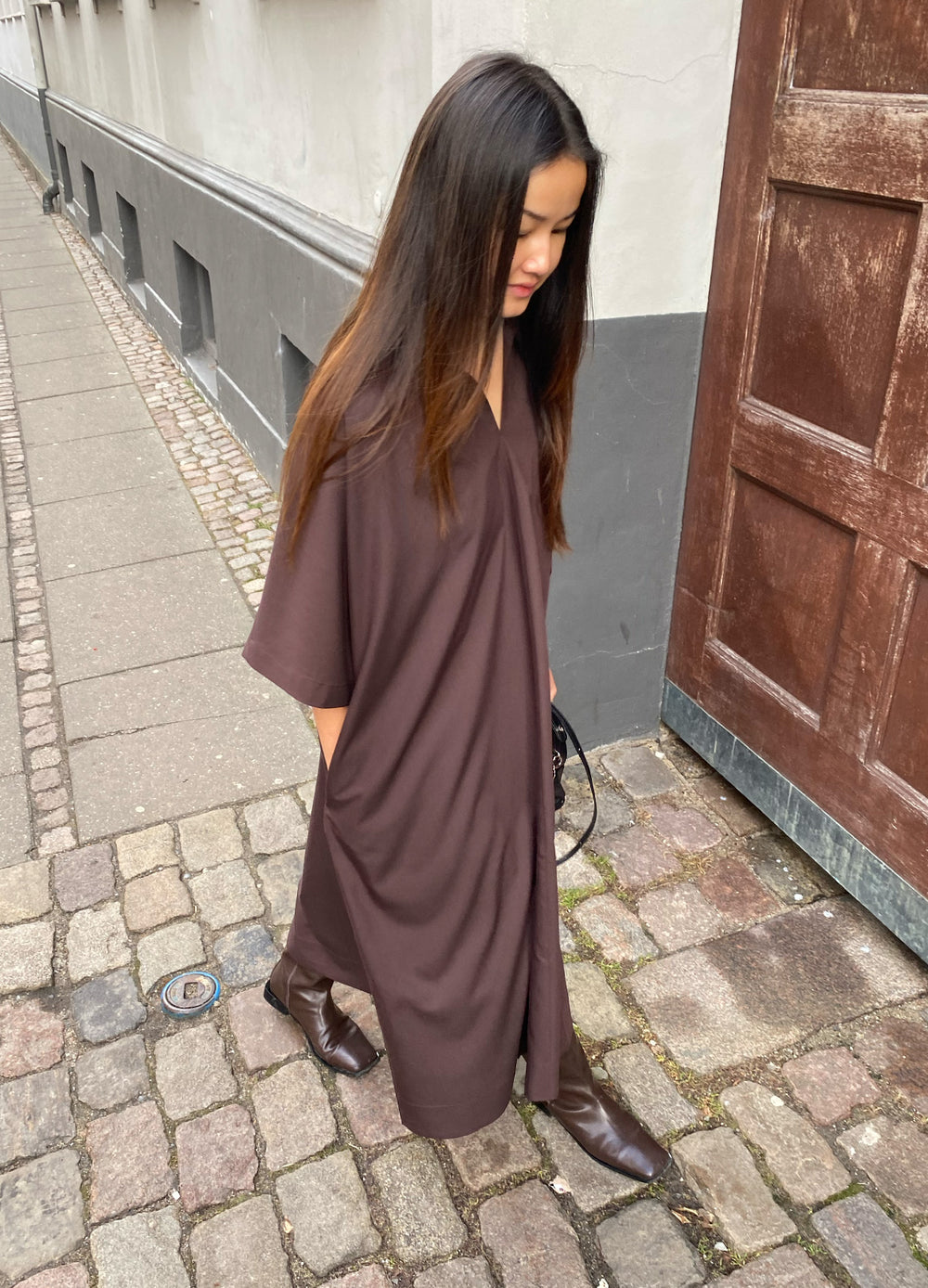 Wrinkle O-Neck Dress image 5
