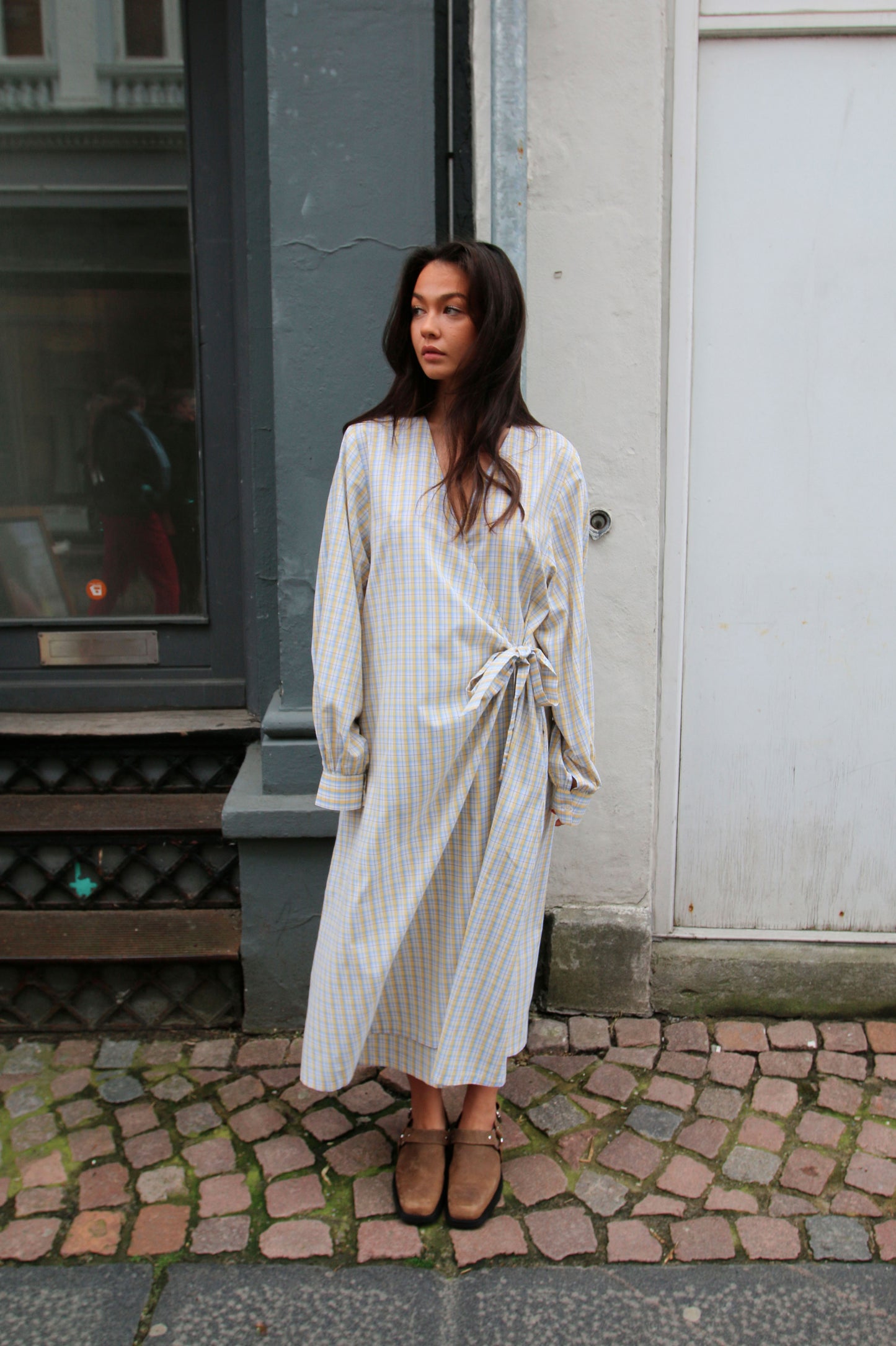 Plain Long Wrap Dress