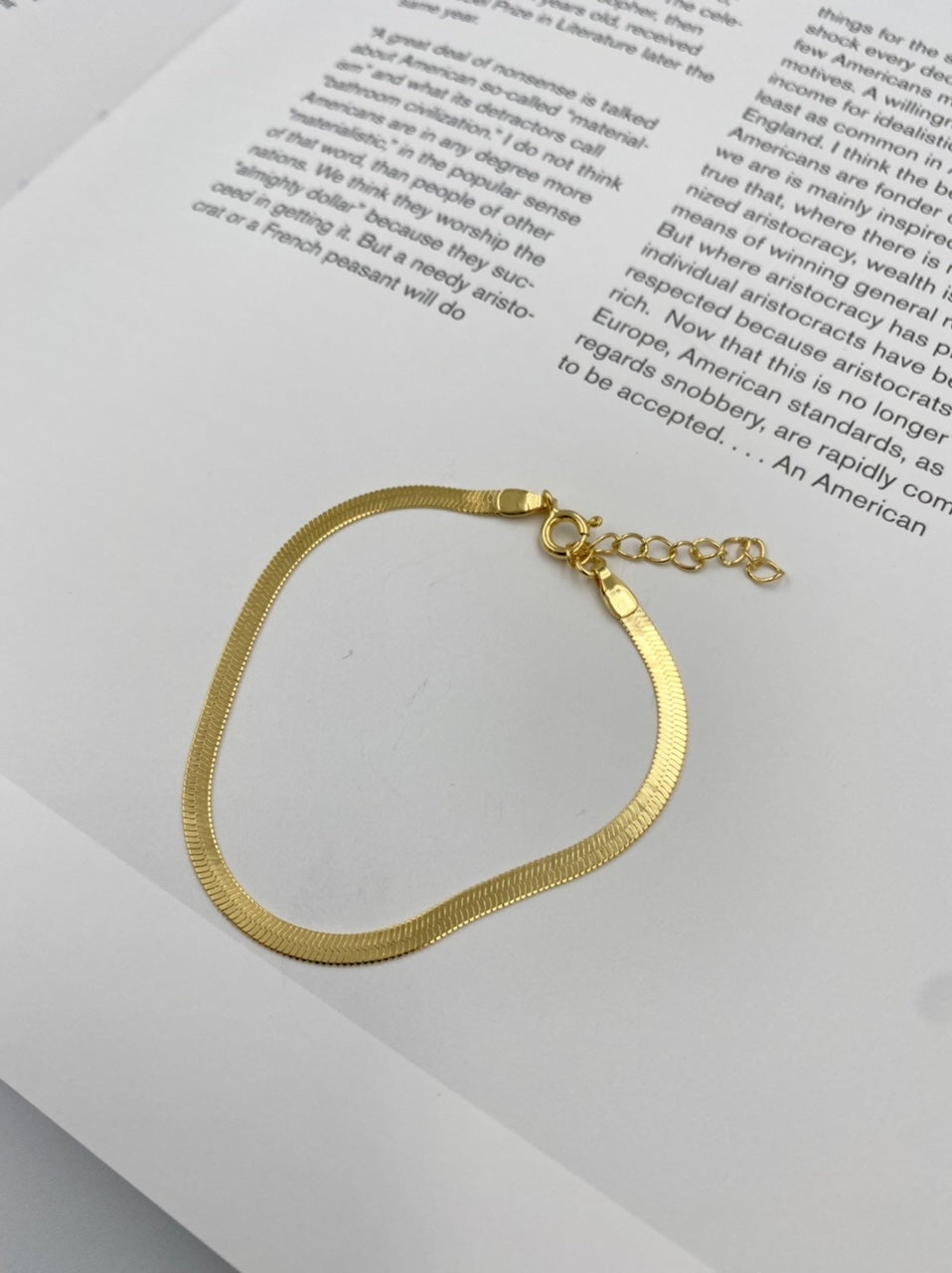 Flat Snake Chain Bracelet image 1